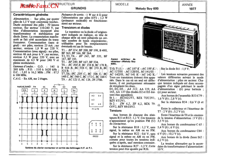 grundig_melody_boy_600_service_manual  电路原理图.pdf_第1页