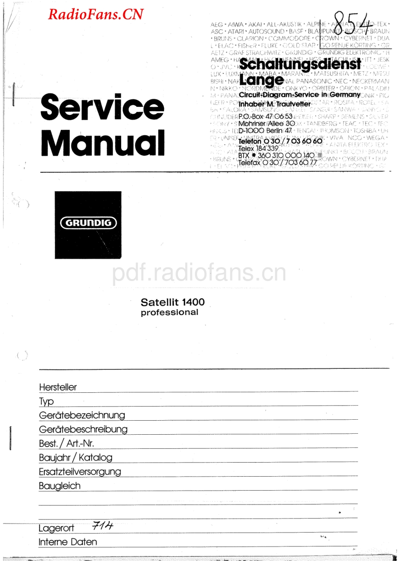 grundig_satellit_1400pro_service_MANUAL  电路原理图.pdf_第1页