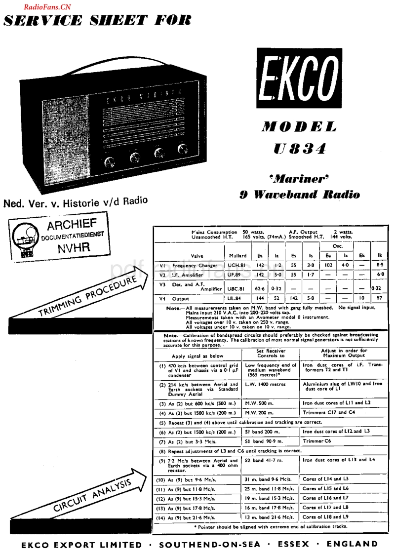 Ekco_U834电路原理图.pdf_第1页