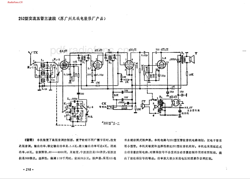 252型交流五管三波段（广州无线电装修厂）.pdf_第1页