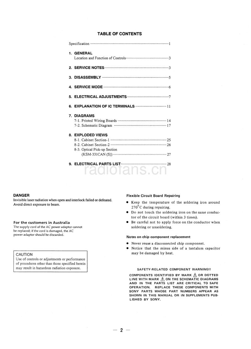 索尼 D-242CK 电路图 维修手册.pdf_第2页