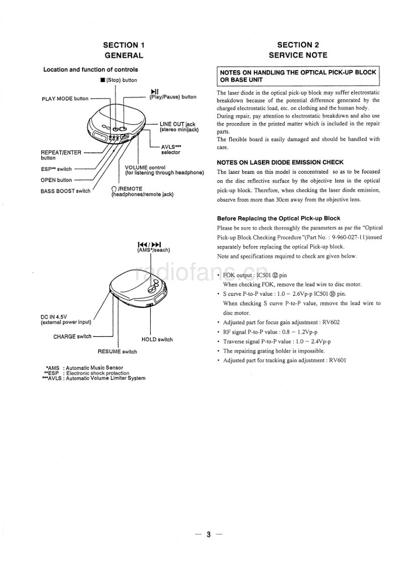 索尼 D-242CK 电路图 维修手册.pdf_第3页