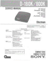 索尼 D-180K-800K 电路图 维修手册.pdf