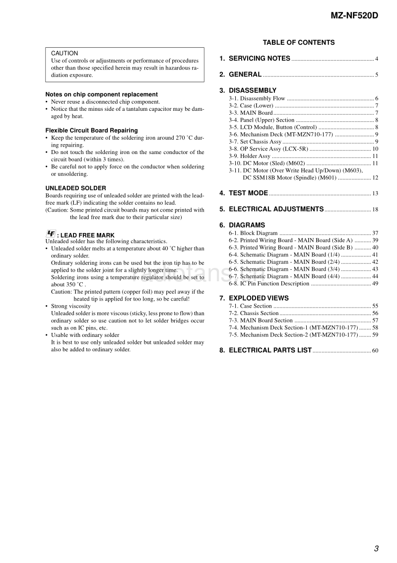 索尼 MZ-NF520D 电路图 维修手册.pdf_第3页