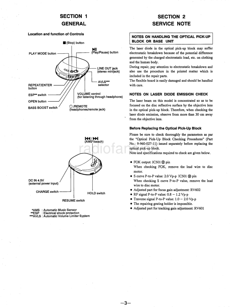 索尼 D-245 电路图 维修手册.pdf_第3页