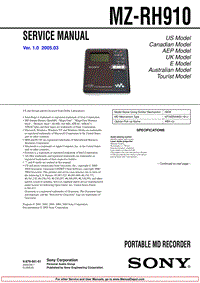 索尼 MZ-RH910_sm 电路图 维修手册.pdf