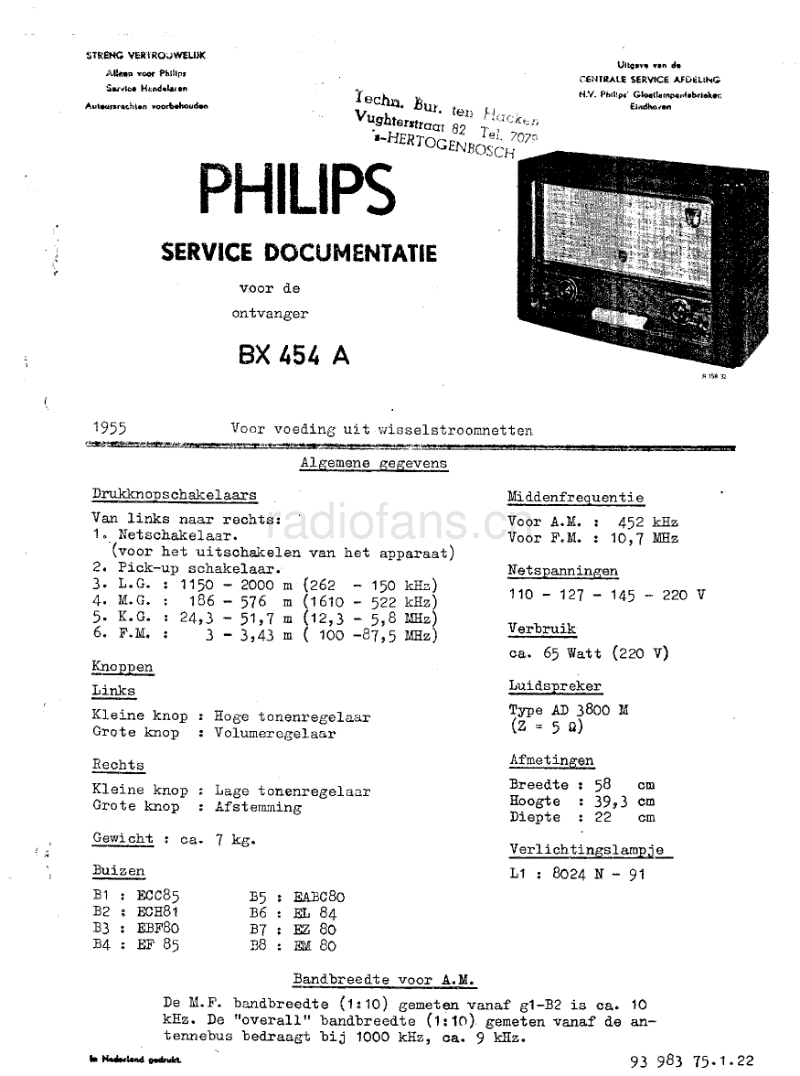 PHILIPS   BX454A 电路原理图.pdf_第1页