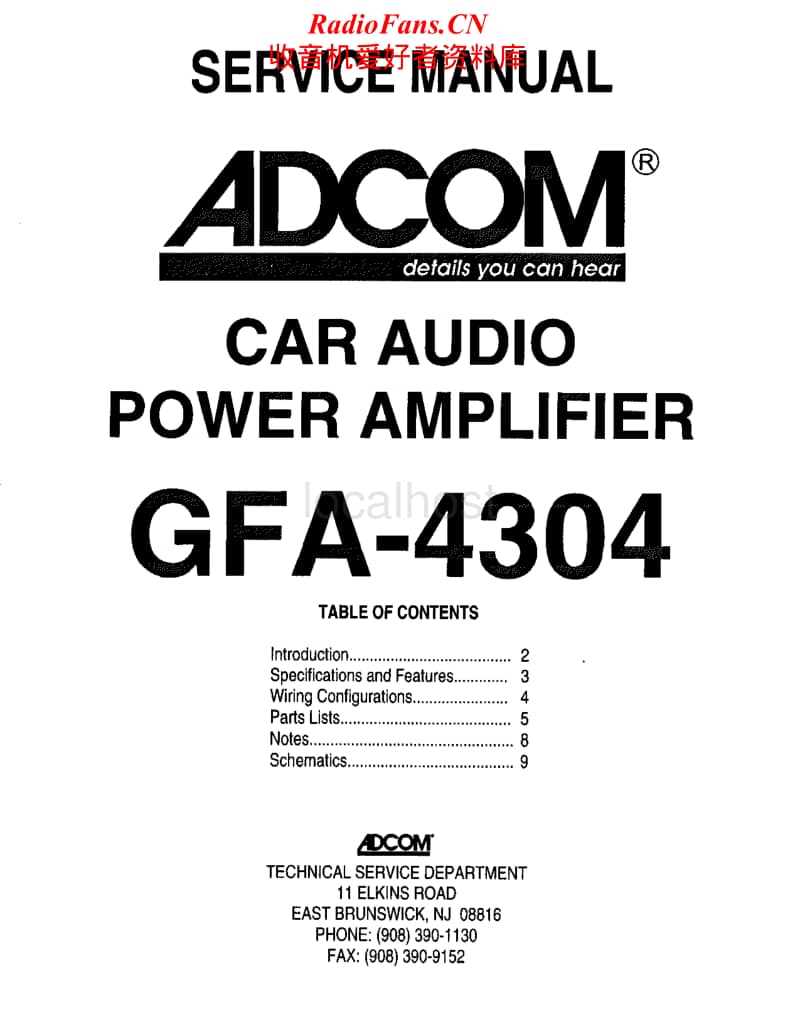 Adcom-GFA-4304-Service-Manual电路原理图.pdf_第1页