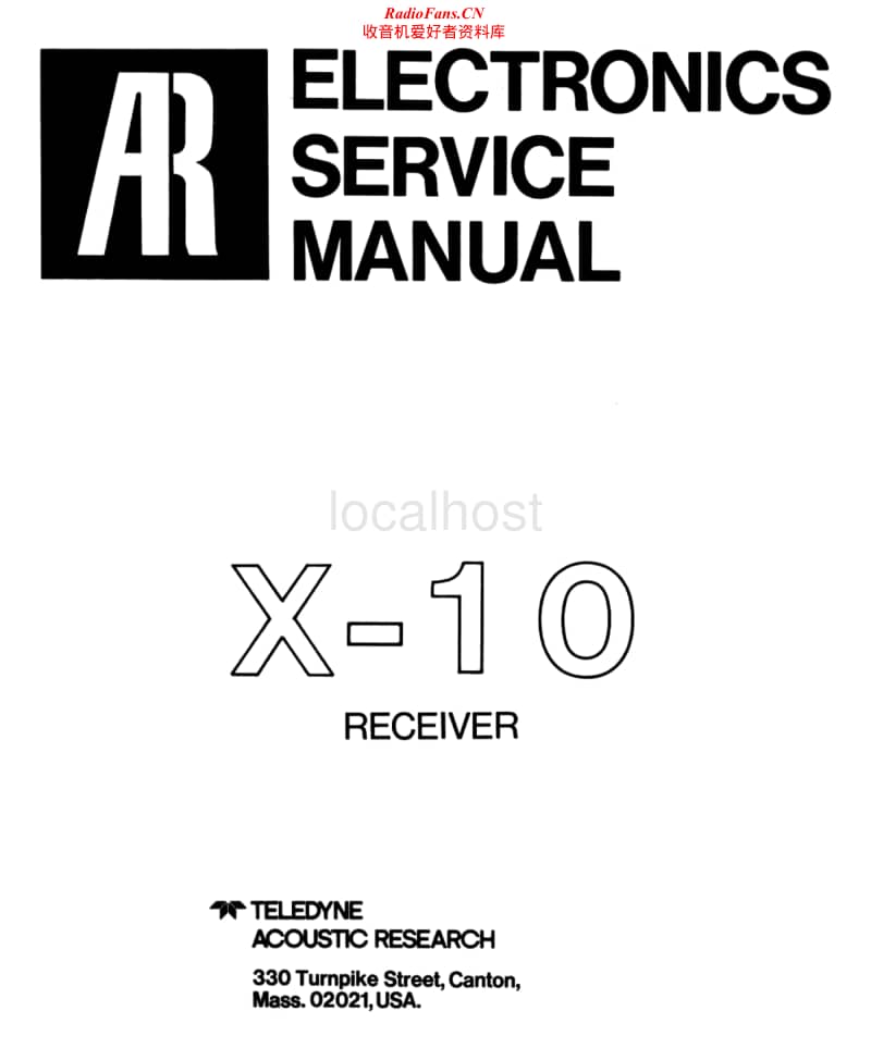 Acoustic-Research-X-10-Service-Manual电路原理图.pdf_第1页