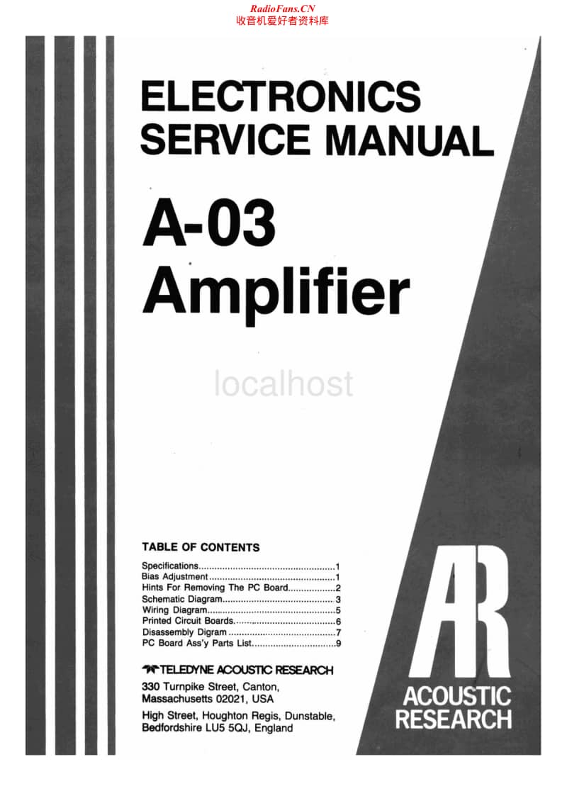 Acoustic-Research-A-03-Service-Manual电路原理图.pdf_第1页