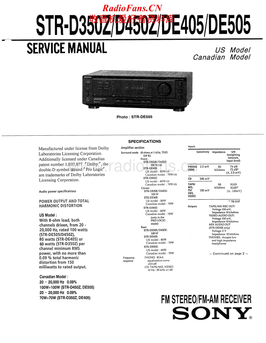 Sony-STR-D350Z-Service-Manual电路原理图.pdf_第1页