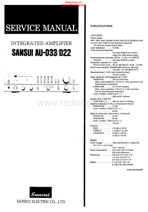 Sansui-AU-D22-D33-Service-Manual电路原理图.pdf