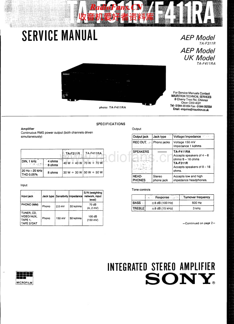 Sony-TA-F411RA-Service-Manual电路原理图.pdf_第1页