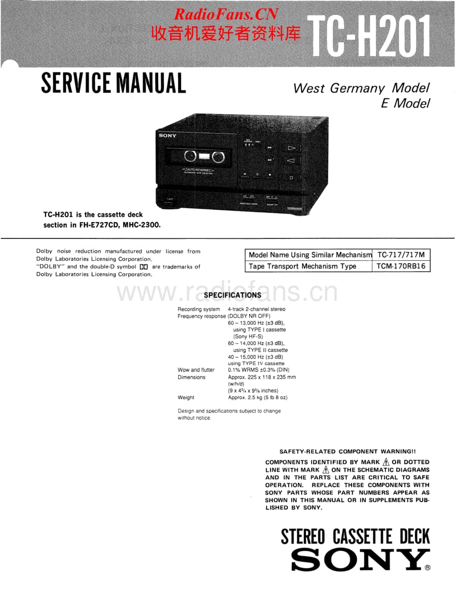 Sony-TC-H201-Service-Manual电路原理图.pdf_第1页