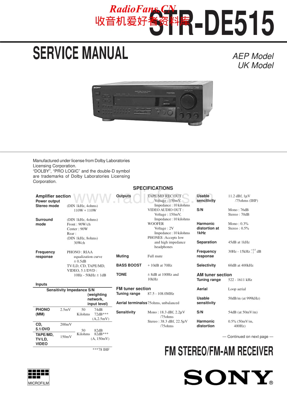 Sony-STR-DE515-Service-Manual电路原理图.pdf_第1页