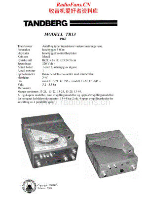 Tandberg-TB-13-Schematic电路原理图.pdf