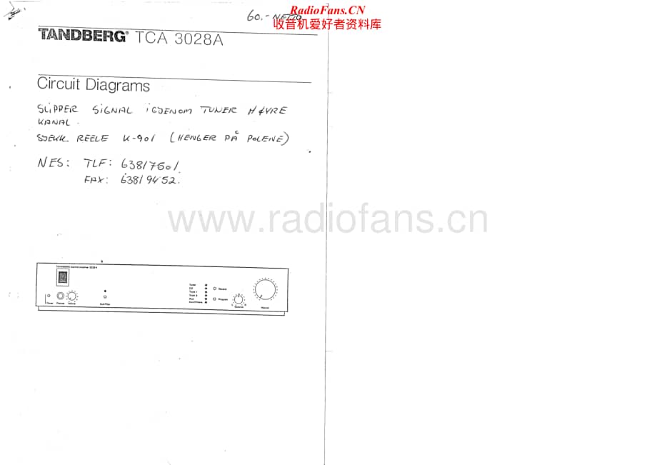 Tandberg-TCA-3028-A-Service-Manual电路原理图.pdf_第1页