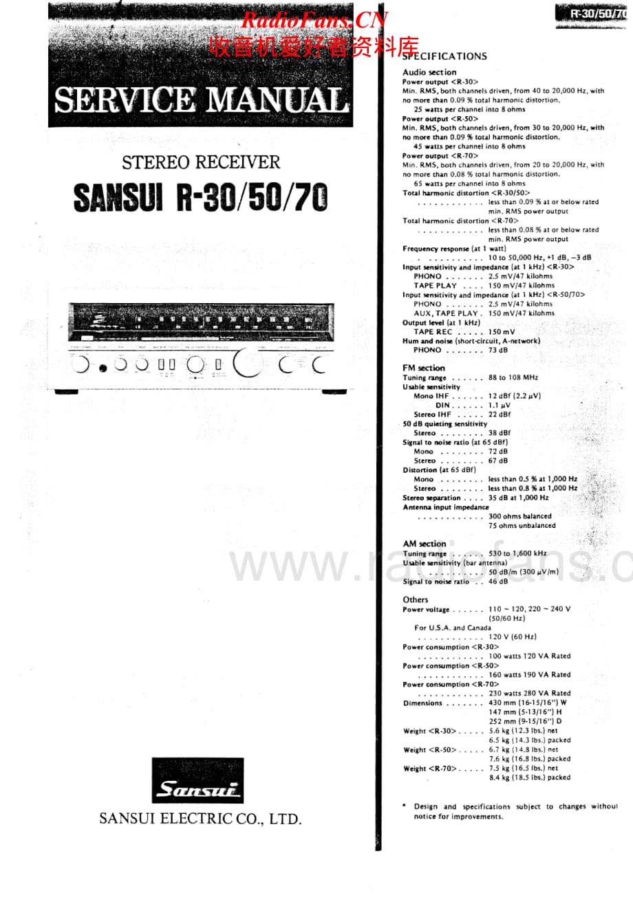 Sansui-R-30-50-70-Service-Manual电路原理图.pdf_第1页