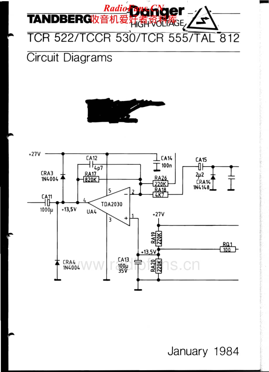 Tandberg-TCR-522-Service-Manual电路原理图.pdf_第1页