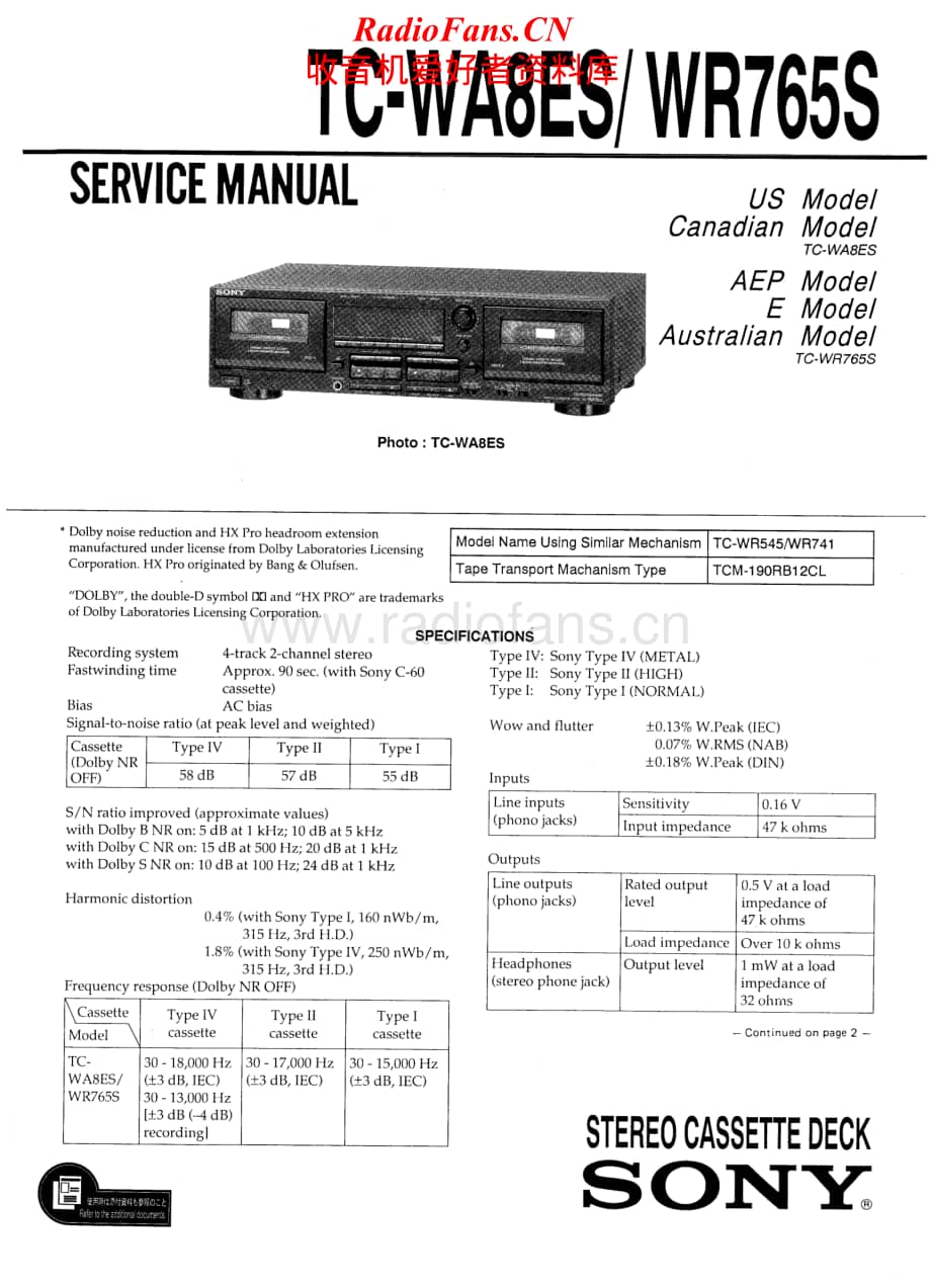 Sony-TC-WA8ES-Service-Manual电路原理图.pdf_第1页