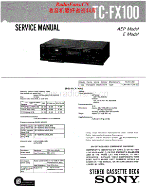 Sony-TC-FX100-Service-Manual电路原理图.pdf