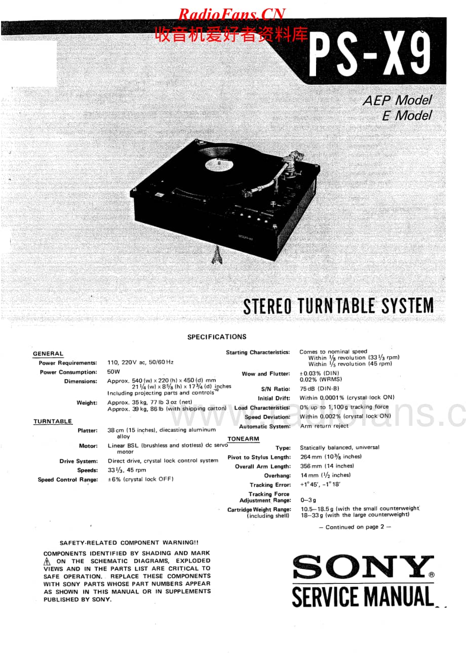 Sony-PS-X9-Service-Manual电路原理图.pdf_第1页