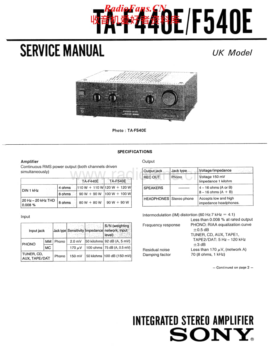 Sony-TA-F540E-Service-Manual电路原理图.pdf_第1页