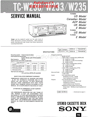 Sony-TC-W233-Service-Manual电路原理图.pdf