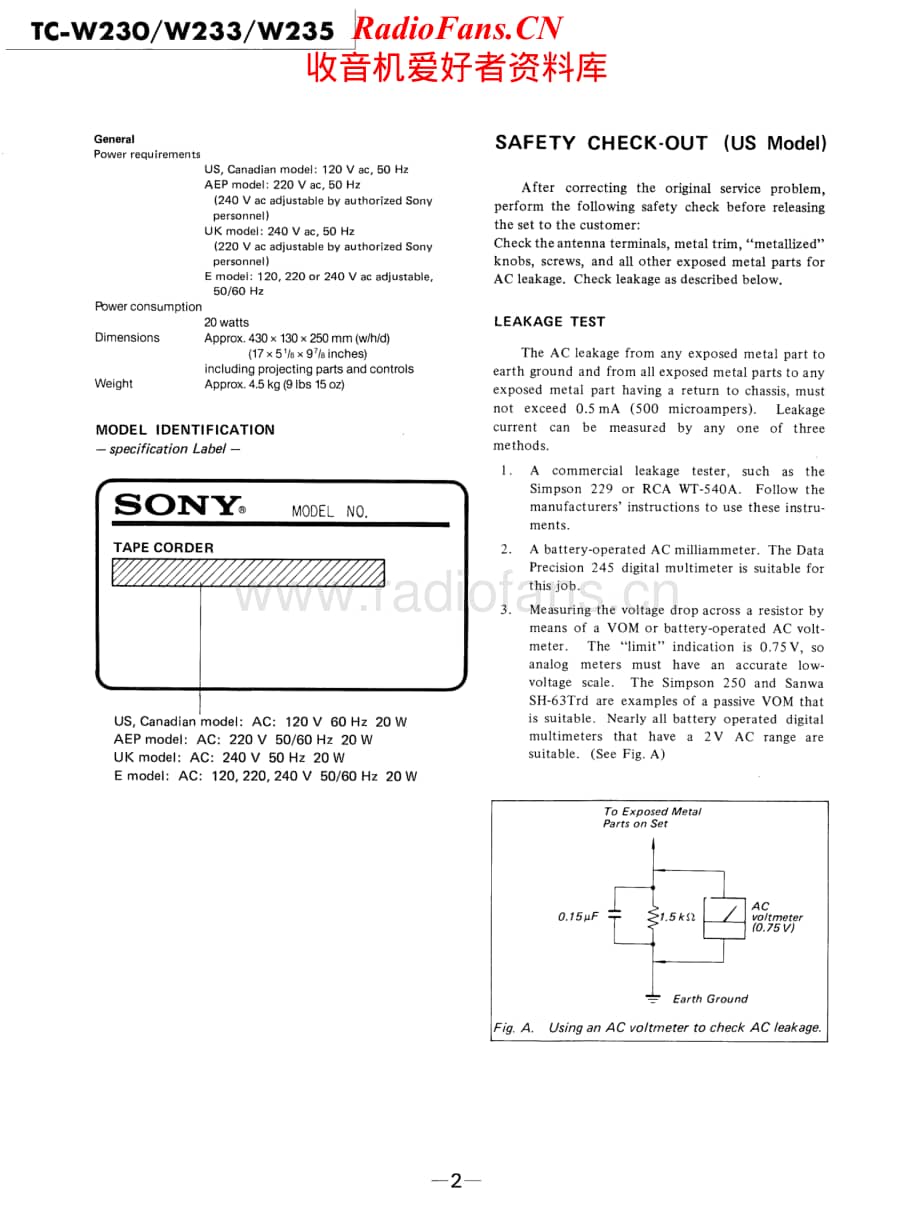 Sony-TC-W233-Service-Manual电路原理图.pdf_第2页