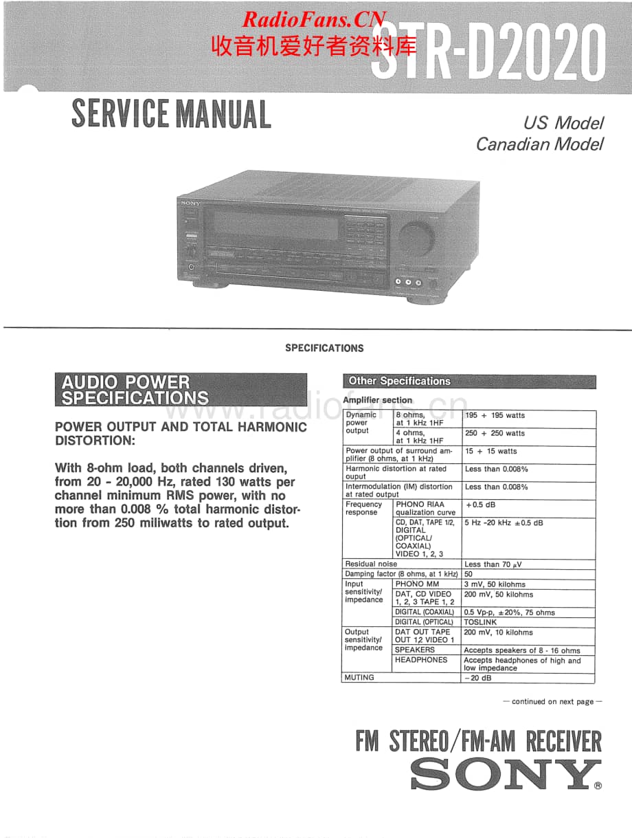 Sony-STR-D2020-Service-Manual电路原理图.pdf_第1页