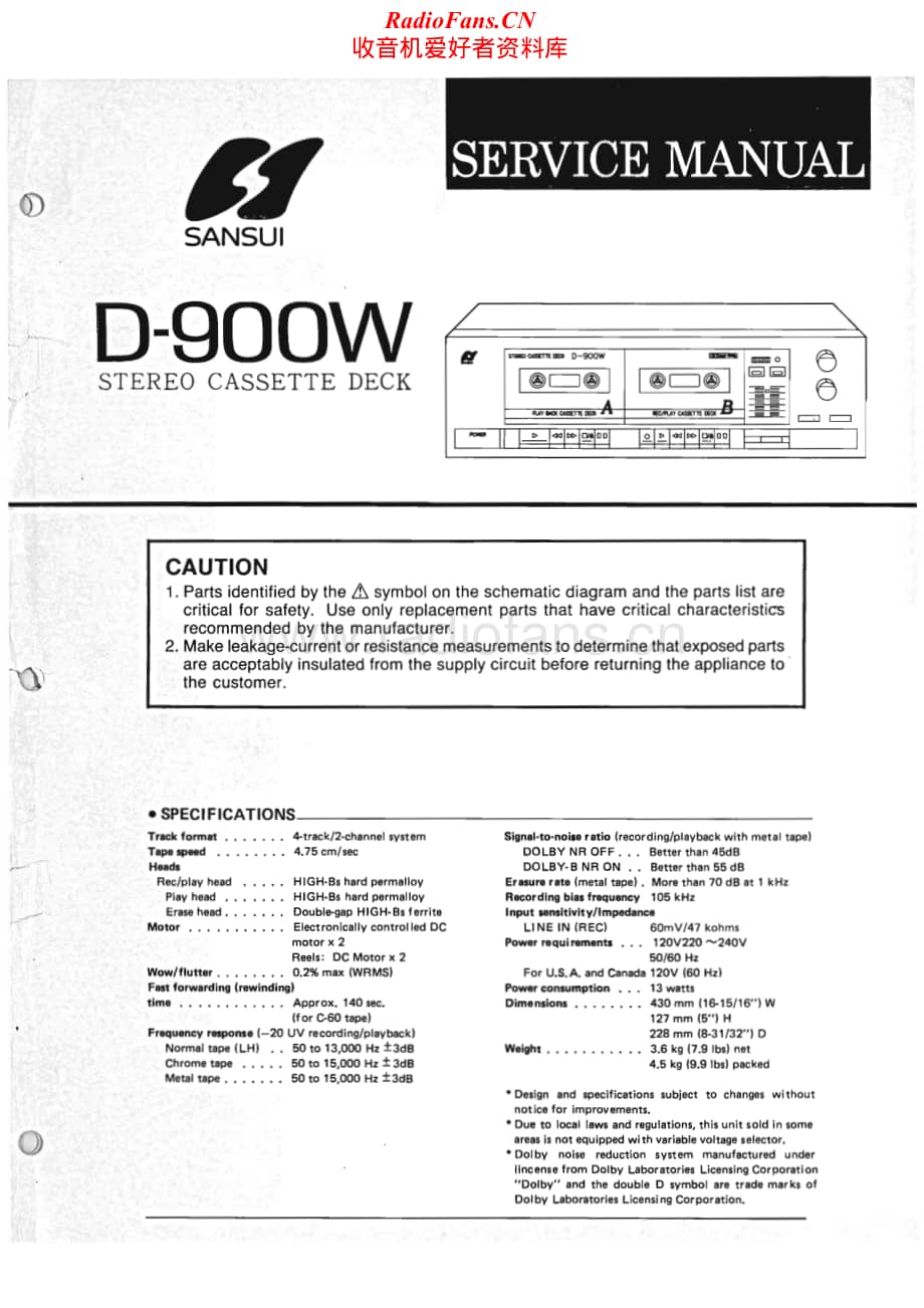 Sansui-D-900-W-Service-Manual电路原理图.pdf_第1页