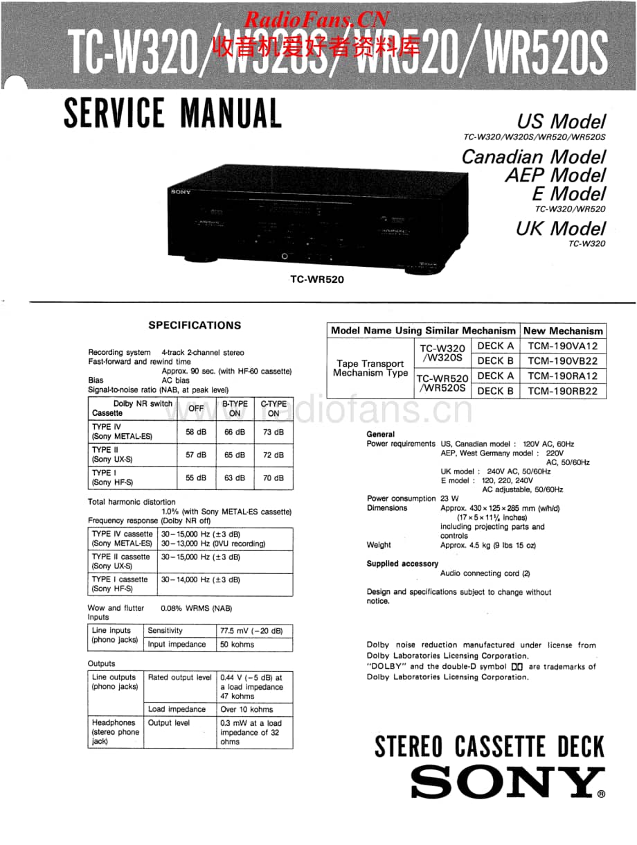 Sony-TC-W320S-Service-Manual电路原理图.pdf_第1页