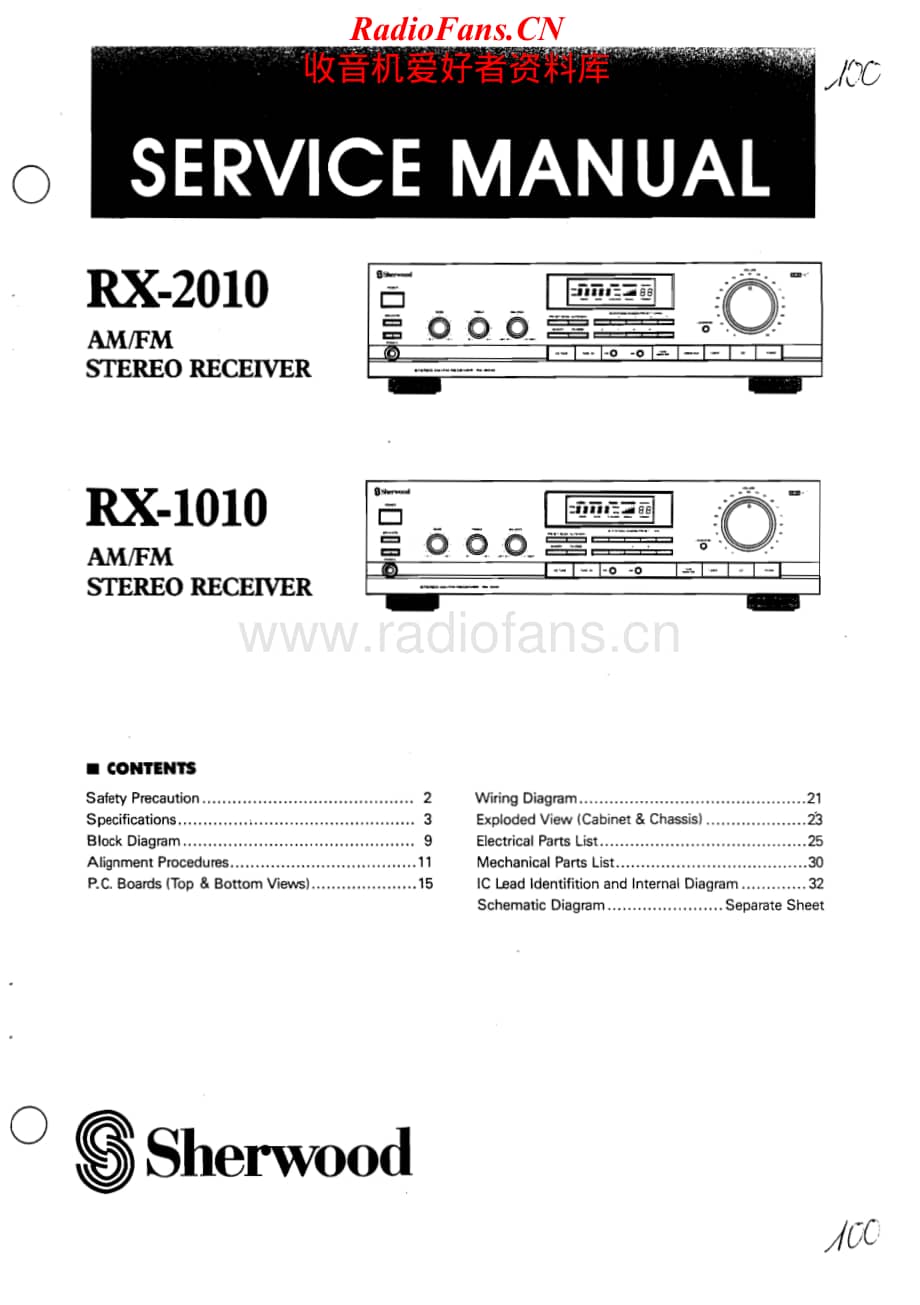 Sherwood-RX-1010-Service-Manual电路原理图.pdf_第1页