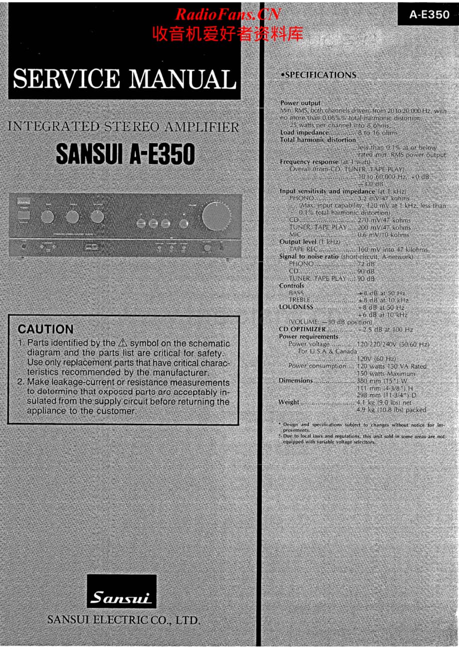 Sansui-A-E350-Service-Manual电路原理图.pdf_第1页