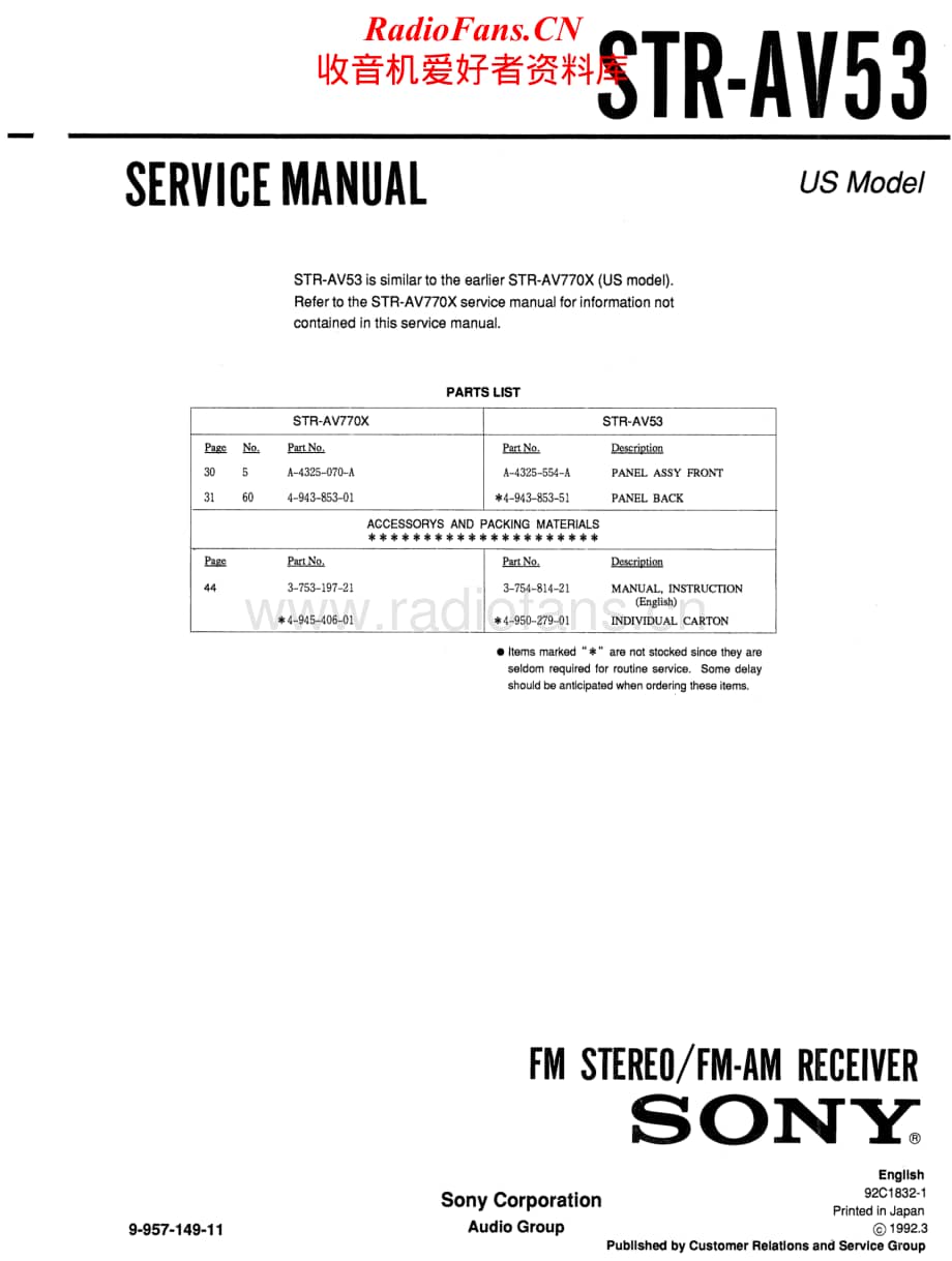 Sony-STR-AV53-Service-Manual电路原理图.pdf_第1页