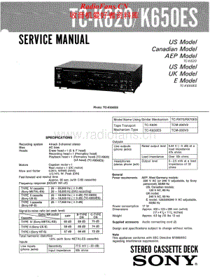Sony-TC-K650ES-Service-Manual电路原理图.pdf