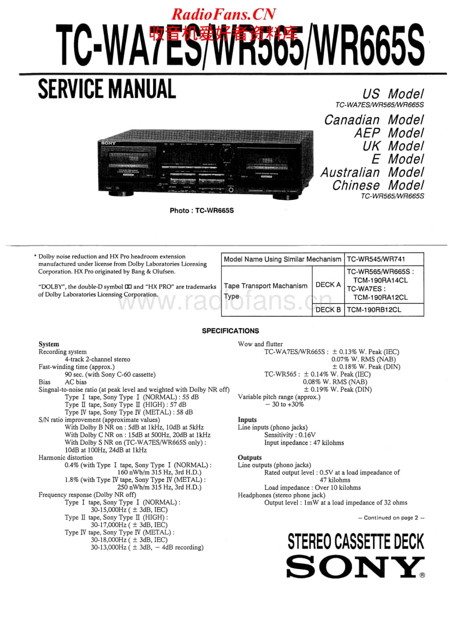 Sony-TC-WR665S-Service-Manual电路原理图.pdf_第1页