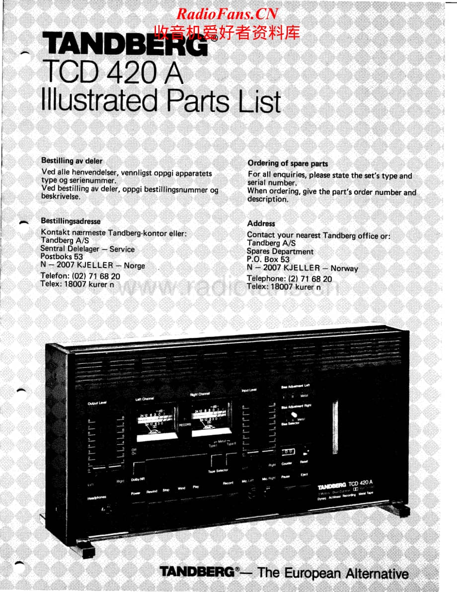 Tandberg-TCD-420-A-Service-Manual电路原理图.pdf_第1页