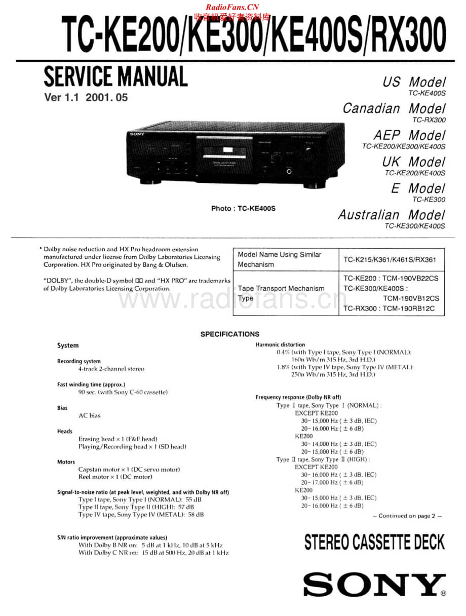 Sony-TC-KE300-Service-Manual电路原理图.pdf_第1页