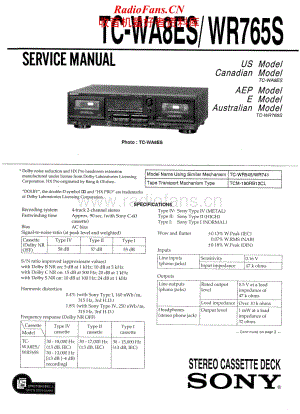 Sony-TC-WR765S-Service-Manual电路原理图.pdf