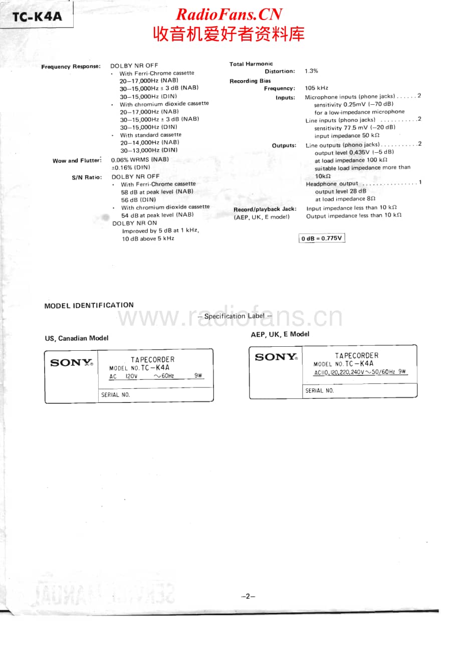 Sony-TC-K4A-Service-Manual电路原理图.pdf_第2页