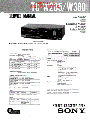 Sony-TC-W285-Service-Manual电路原理图.pdf