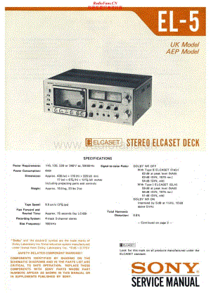 Sony-EL-5-Service-Manual电路原理图.pdf