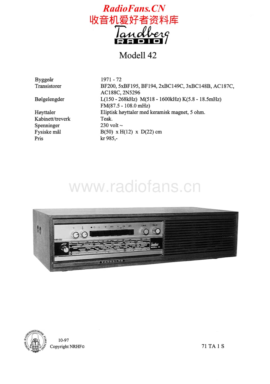 Tandberg-Modell-42-Schematic电路原理图.pdf_第1页