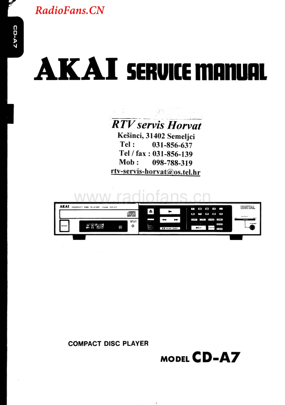 Akai-CDA7-cd-sm维修电路图 手册.pdf_第1页