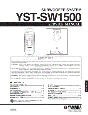 Yamaha-YSTSW-1500-Service-Manual电路原理图.pdf