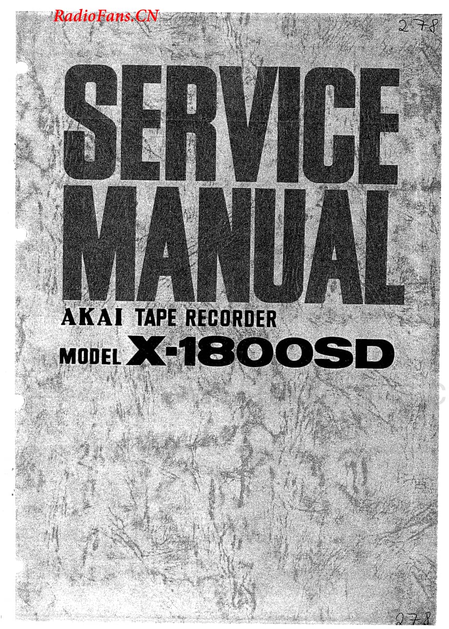 Akai-X1800SD-tape-sm维修电路图 手册.pdf_第1页