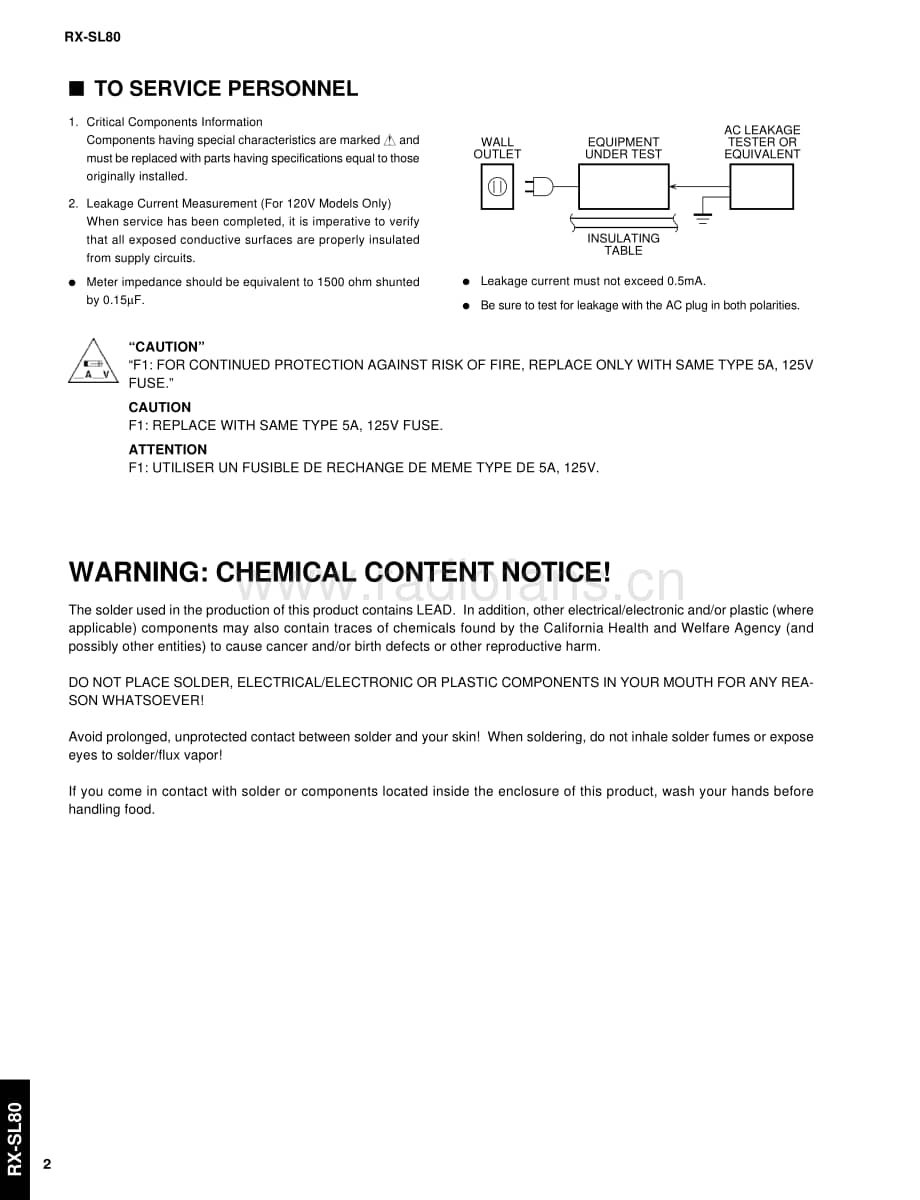 Yamaha-RXSL-80-Service-Manual电路原理图.pdf_第2页