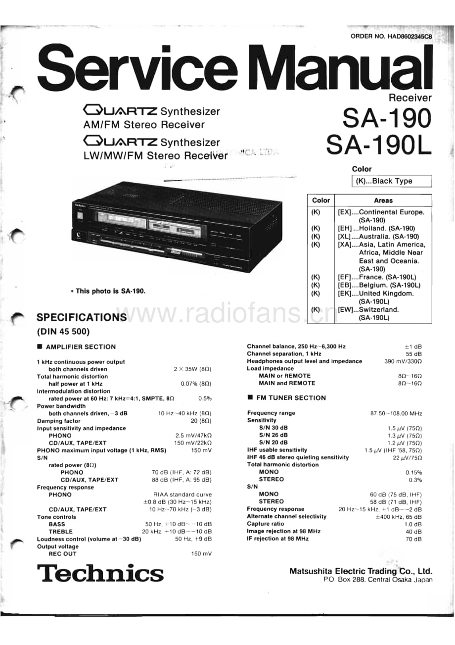 Technics-SA-190-Service-Manual电路原理图.pdf_第1页