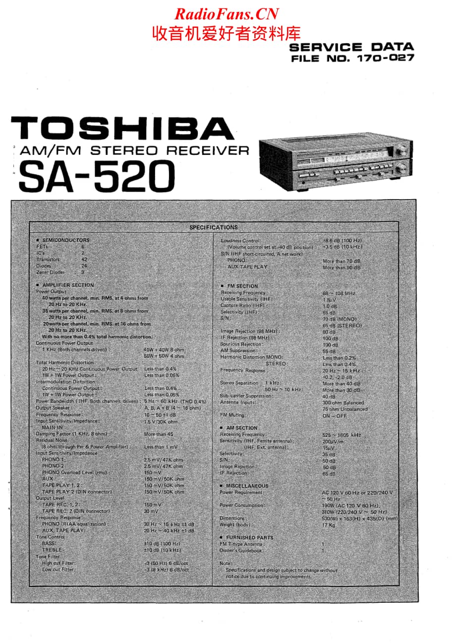 Toshiba-SA-520-Service-Manual电路原理图.pdf_第1页